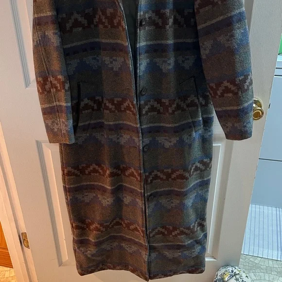 VINTAGE WOOLRICH Women's Long Coat MEDIUM - Picture 3 of 5